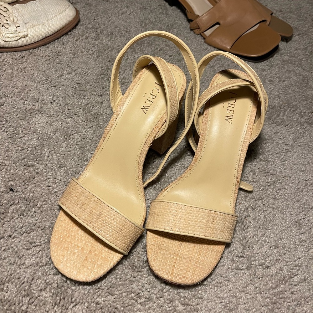 J.Crew Raffia Block Heels - Picture 2 of 5